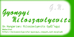 gyongyi miloszavlyevits business card